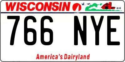 WI license plate 766NYE