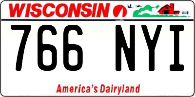WI license plate 766NYI