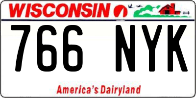 WI license plate 766NYK