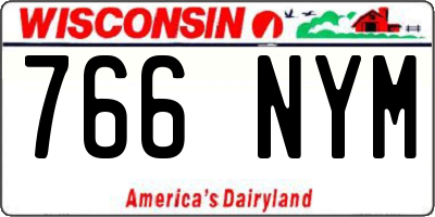 WI license plate 766NYM