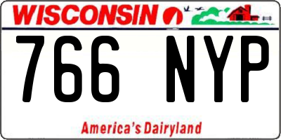 WI license plate 766NYP