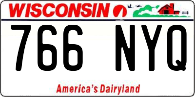 WI license plate 766NYQ