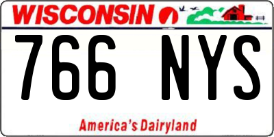 WI license plate 766NYS