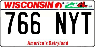WI license plate 766NYT