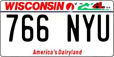 WI license plate 766NYU