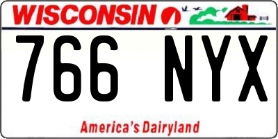 WI license plate 766NYX