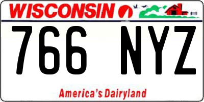 WI license plate 766NYZ