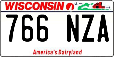 WI license plate 766NZA