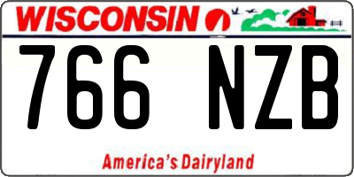 WI license plate 766NZB
