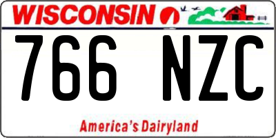 WI license plate 766NZC