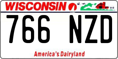 WI license plate 766NZD