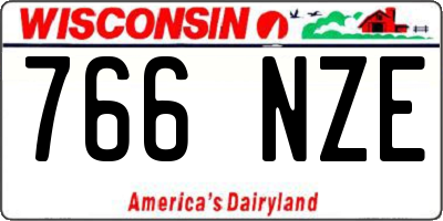 WI license plate 766NZE