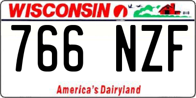 WI license plate 766NZF