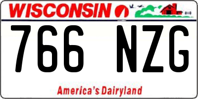 WI license plate 766NZG