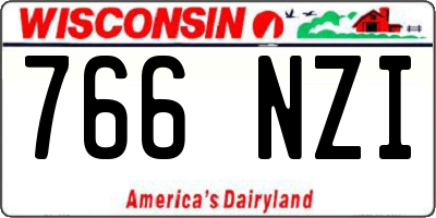 WI license plate 766NZI