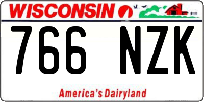 WI license plate 766NZK