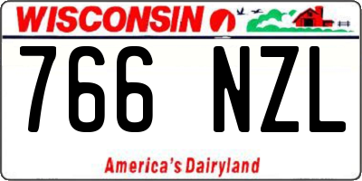 WI license plate 766NZL