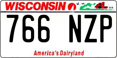 WI license plate 766NZP