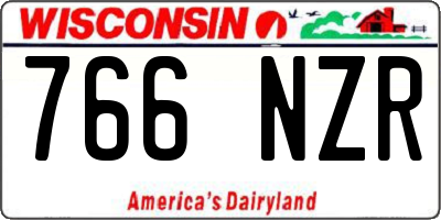 WI license plate 766NZR
