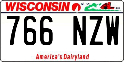 WI license plate 766NZW