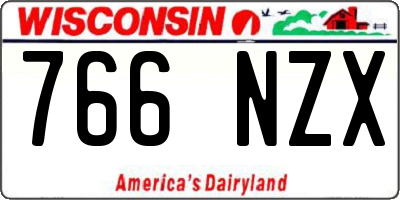 WI license plate 766NZX
