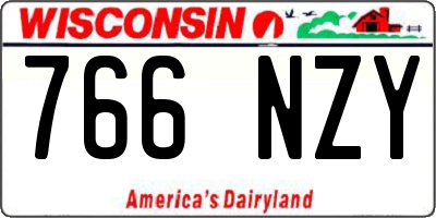 WI license plate 766NZY
