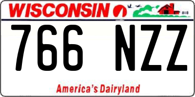 WI license plate 766NZZ