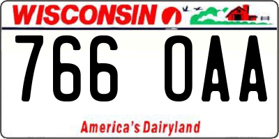 WI license plate 766OAA