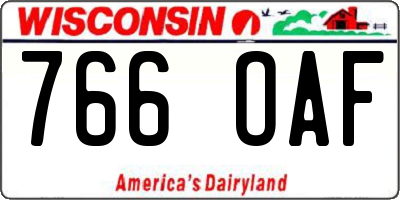 WI license plate 766OAF