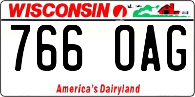 WI license plate 766OAG