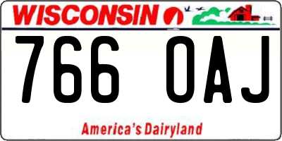 WI license plate 766OAJ