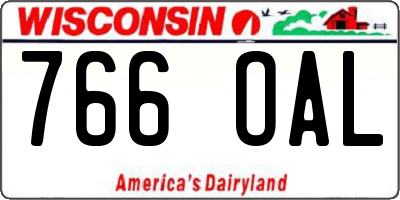 WI license plate 766OAL