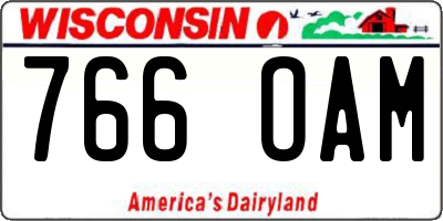 WI license plate 766OAM