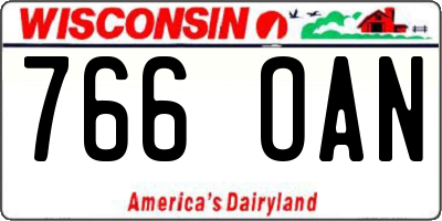 WI license plate 766OAN
