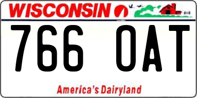 WI license plate 766OAT