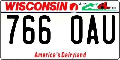 WI license plate 766OAU