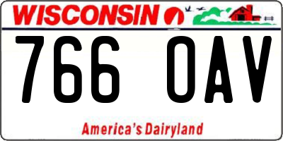 WI license plate 766OAV