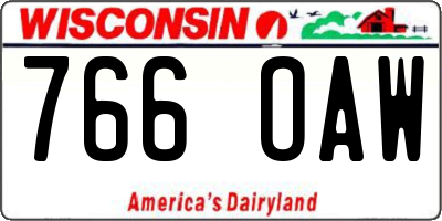 WI license plate 766OAW