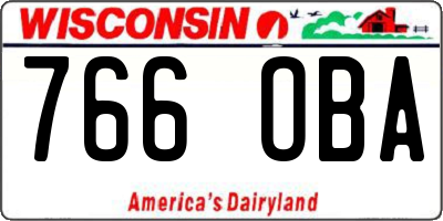 WI license plate 766OBA