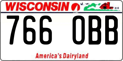 WI license plate 766OBB