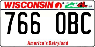 WI license plate 766OBC