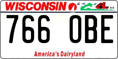 WI license plate 766OBE