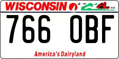 WI license plate 766OBF