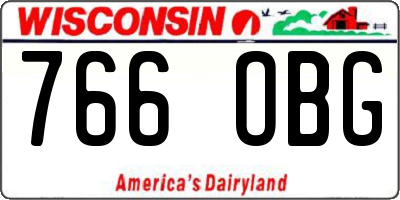 WI license plate 766OBG