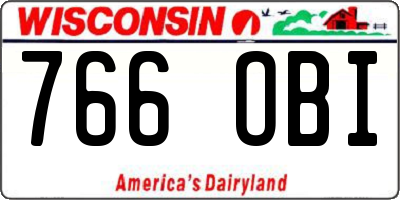 WI license plate 766OBI