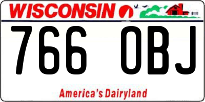 WI license plate 766OBJ