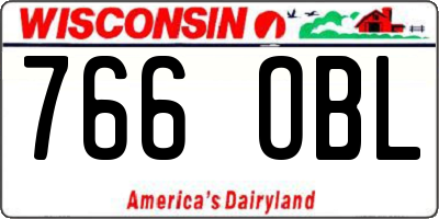 WI license plate 766OBL
