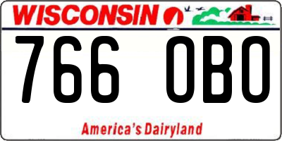 WI license plate 766OBO
