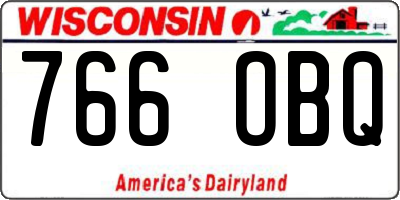 WI license plate 766OBQ