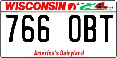 WI license plate 766OBT